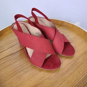 Matisse Harlow Red Leather Slingback Wedges